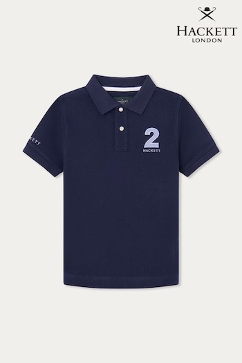 Hackett London Older Boys Blue long-sleeve Polo Shirt (B55141) | £65
