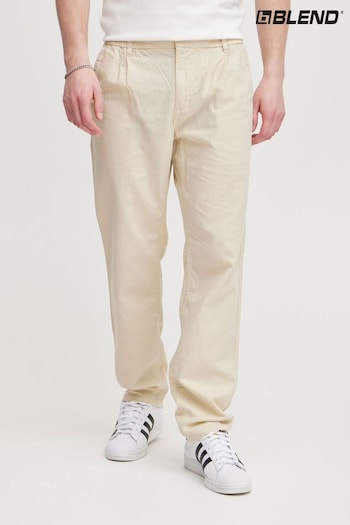 Blend Cream Linen Chino Trousers (B55246) | £35