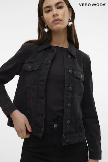 VERO MODA Black Relaxed Fit Denim Jacket (B55263) | £40