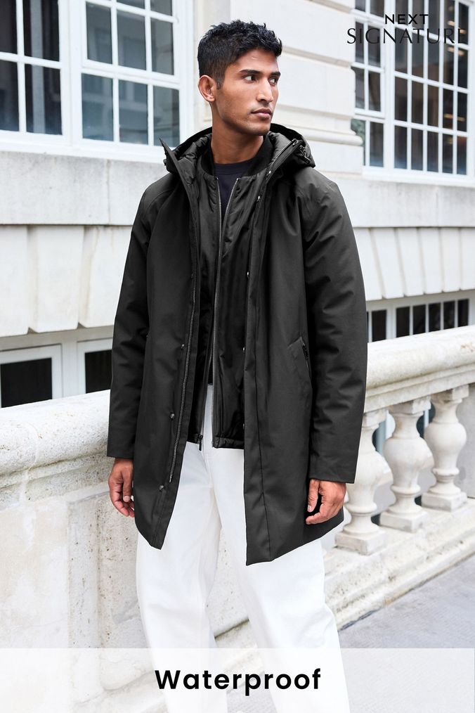 Mens raincoats next on sale