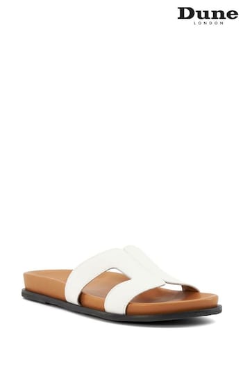 Dune London Loupa Footbed Smart Slide White Sandals (B55358) | £95