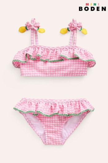 Boden Pink Seersucker Frilly Bikini (B55375) | £32 - £37
