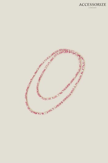 Accessorize Pink Layered Print Beaded Necklace (B55445) | £16