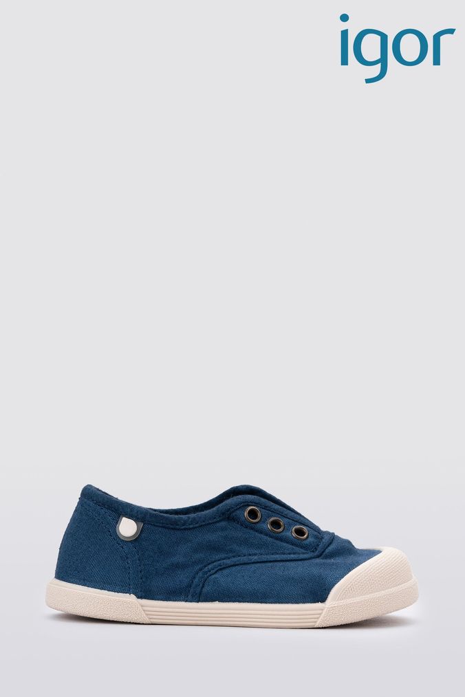 Boys navy plimsolls top