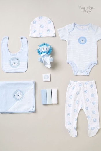 Rock-A-Bye Baby Boutique Blue Cotton Print 10 Piece Baby Gift Set (B55530) | £36