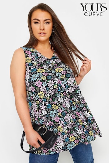 Yours Curve Black Pleated Swing Vest (B55718) | £20