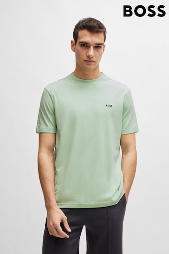 BOSS Green Stretch-Cotton Regular-Fit T-Shirt With Contrast Logo (B55779) | £45