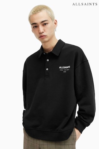AllSaints Black Underground Polo Shirt (B55821) | £109