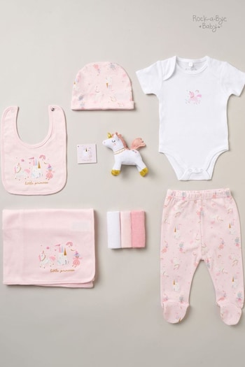 Rock-A-Bye Baby Boutique Pink Cotton Print Baby Gift Set 10 Piece (B55870) | £36
