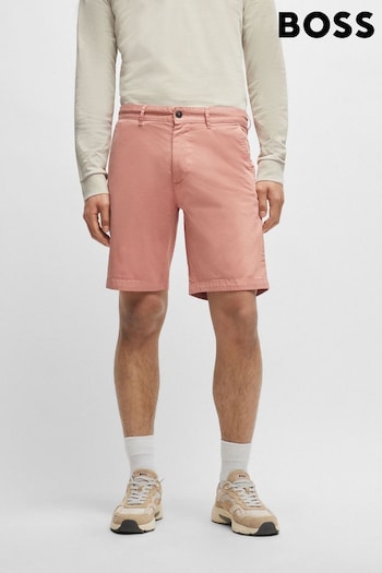 BOSS Pink Slim Fit Shorts In Stretch-Cotton Twill (B56012) | £89