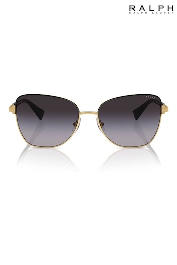 Ralph By Ralph Lauren Gold Tone Ra4146 Butterfly rectangle-frame Sunglasses (B56019) | £105