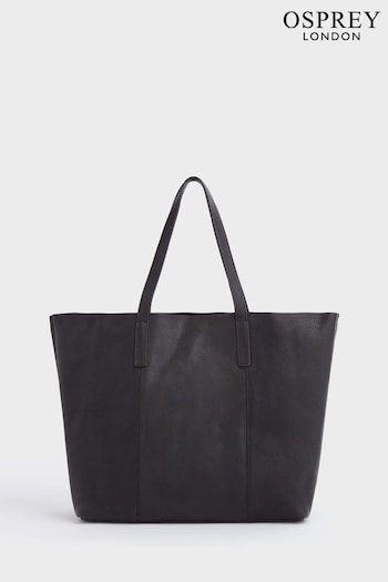 OSPREY LONDON The Vintage Leather Santa Fe Black Tote Bag (B56064) | £195