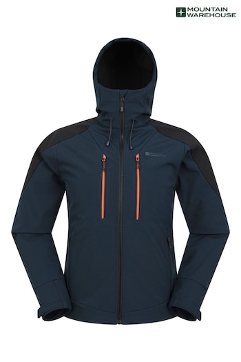 Mountain Warehouse Blue Mens Radius Water Resistant Softshell Jacket (B56090) | £79