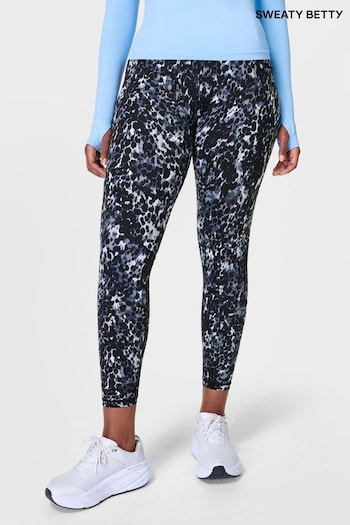 Sweaty Betty Grey Dapple Print 7/8 Length Power Workout Leggings (B56108) | £88