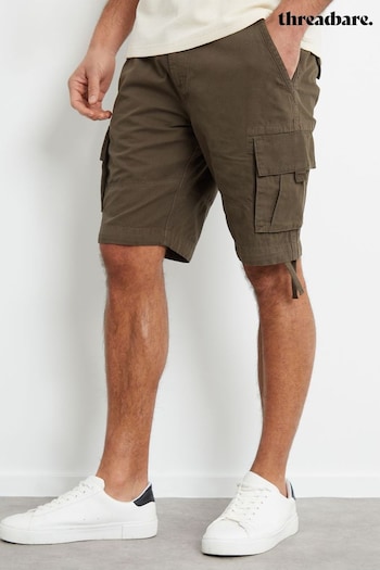 Threadbare Khaki Cotton Cargo blazer Shorts (B56205) | £26