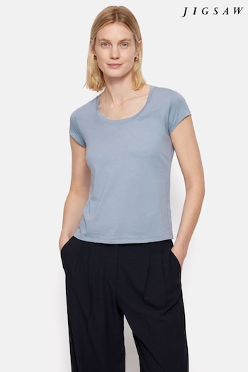 Jigsaw Supima Cotton Scoop Neck T-Shirt (B56224) | £28
