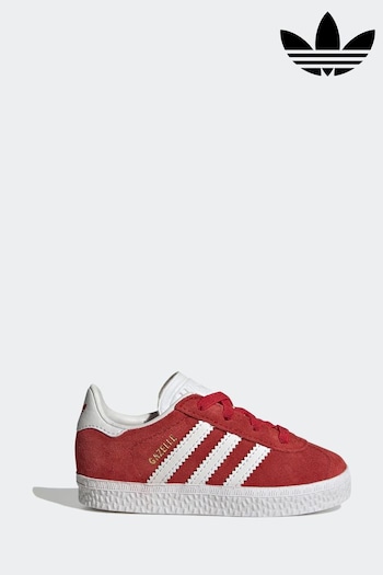 adidas Originals Red Gazelle Comfort Closure Elastic Trainers (B56275) | £40