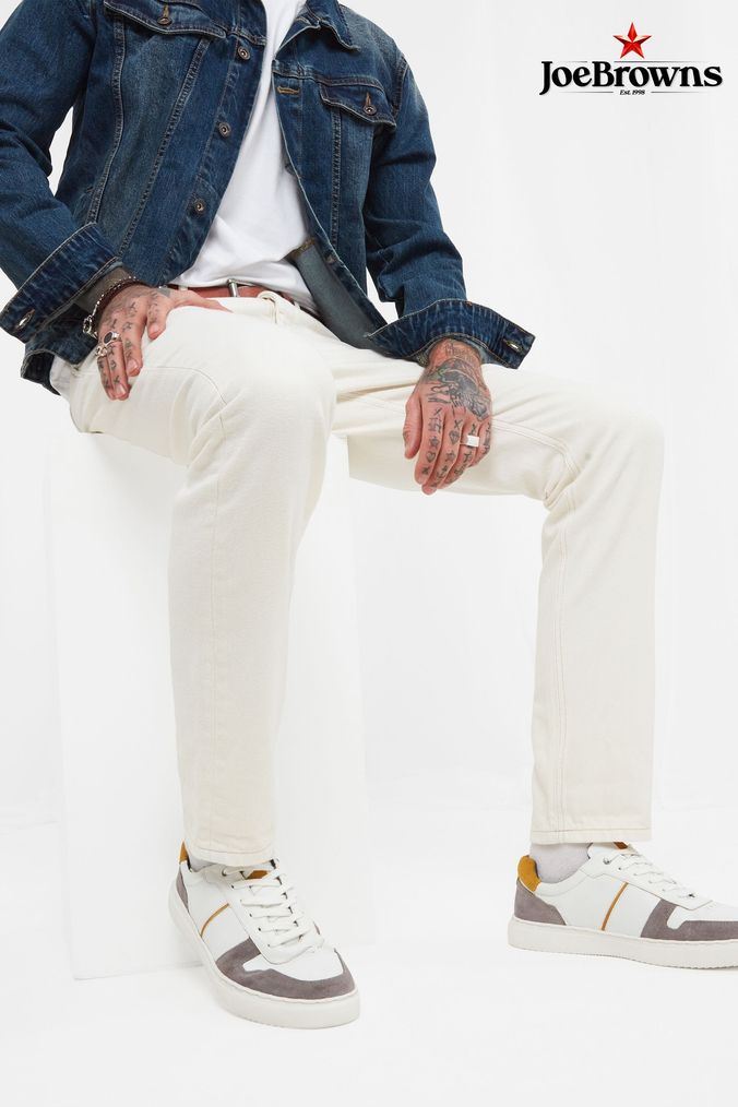Cream colour jeans for hot sale mens