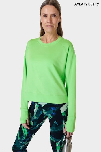 Sweaty Betty Zest Green After Class Crop Sweatshirt (B56625) | £45