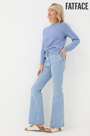 FATFACE Blue Farah Flare Jeans halterneck (B56631) | £59