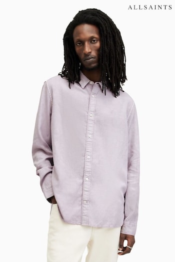AllSaints Purple Laguna Long Sleeve Shirt (B56646) | £99