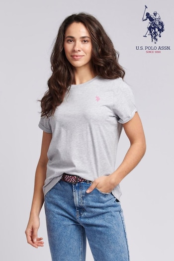 U.S. Polo Assn. Womens Crew Neck Double Horsemen T-Shirt (B56700) | £25