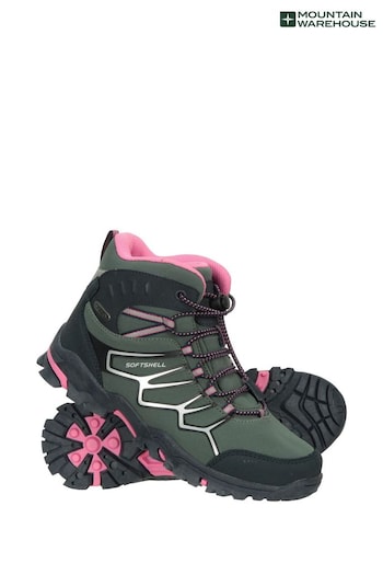 Mountain Warehouse Green Kids Softshell Walking Boots out (B56816) | £44