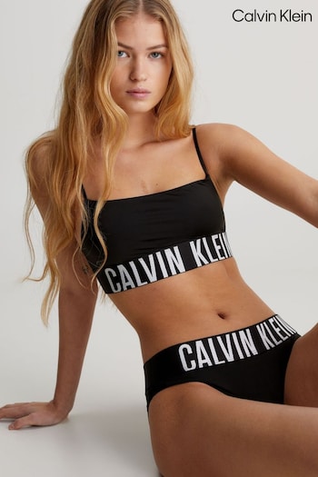 Calvin Basic Klein Black Single Slogan Bikini Knickers (B56919) | £22