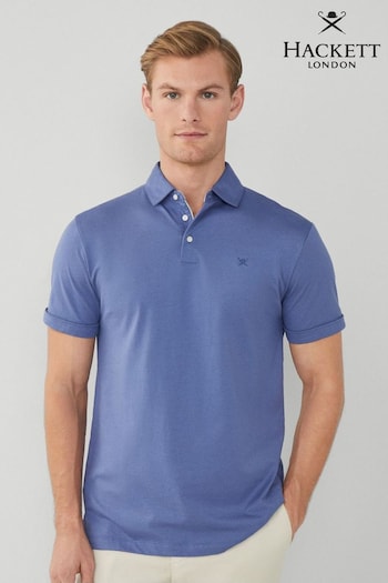 Hackett London Men Blue Short Sleeve Polo Shirt (B57033) | £100