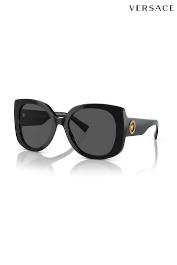 Versace Ve4387 Rectangle Black Sunglasses Inflated (B57052) | £236