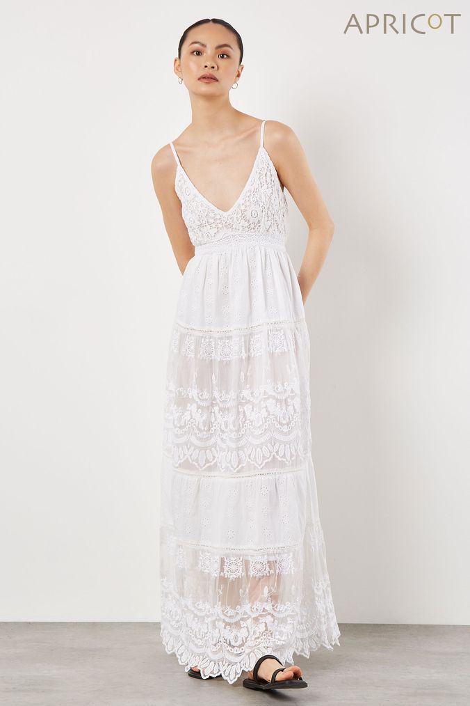 Apricot smock maxi dress hot sale