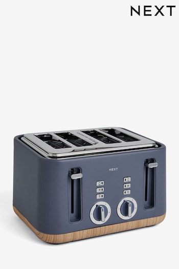 Blue Bronx Wood Effect 4 Slot Toaster (B57083) | £58