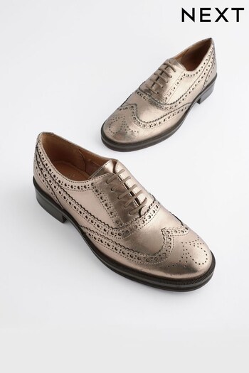 Bronze Forever Comfort® Slim Leather Formal Brogue Lace Up Shoes (B57092) | £55