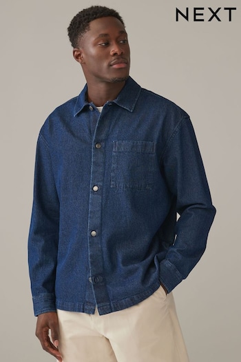 Dark Blue Denim Single Pocket Shacket (B57224) | £0