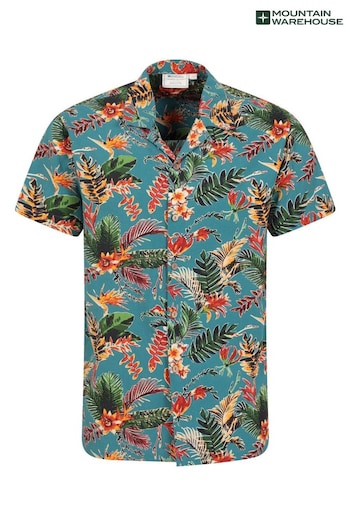 Mountain Warehouse Blue Mens Beach Short Sleeve Shirt (B57268) | £29