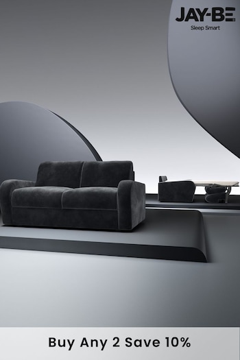 Jay-Be Luxe Velvet Charcoal Grey Deco 2 Seater Sofa Bed (B57298) | £3,000