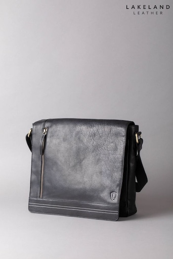 Lakeland Leather Keswick Large Leather Messenger Black Bag (B57311) | £109