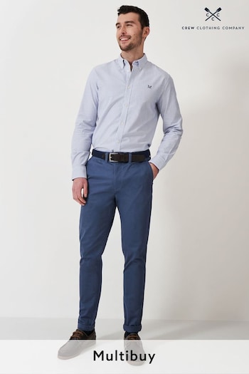 Crew Clothing Company Blue Cotton Casual Trousers (B57315) | £65