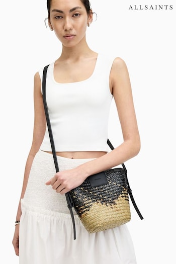 AllSaints Brown Ebro Straw Cross-Body Bag (B57384) | £99