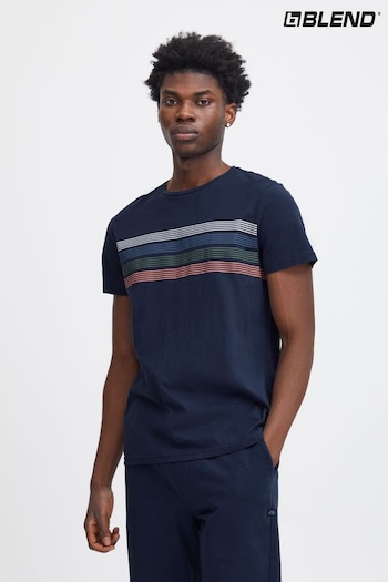 Blend Blue Striped Short Sleeve T-Shirt (B57395) | £15