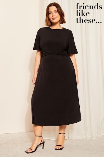 Curves Like These Black Jersey Midi Dress (B57414) | £42