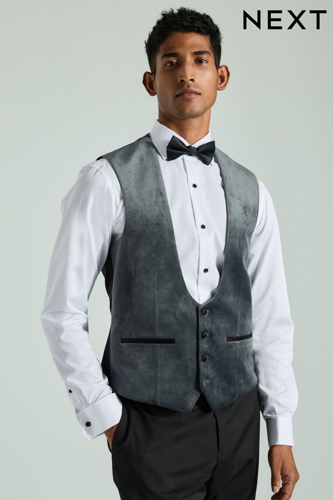 Mens Grey Waistcoats Grey Suit Waistcoats Next UK