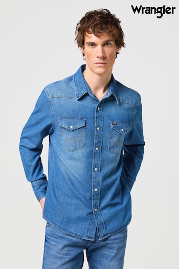 Wrangler Light Denim Blue Shirt (B57533) | £65