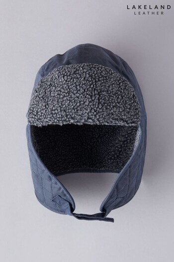 Lakeland Leather Blue Wax Quilted Trapper Hat (B57576) | £40