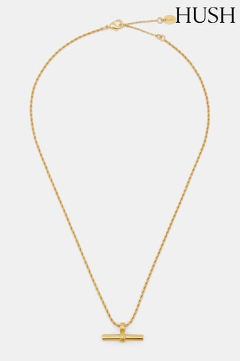 Hush Gold Tone Harlow T-Bar Necklace (B57714) | £42