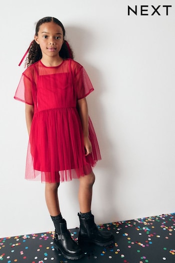 Red Mesh Dress (3-16yrs) (B57747) | £15 - £20