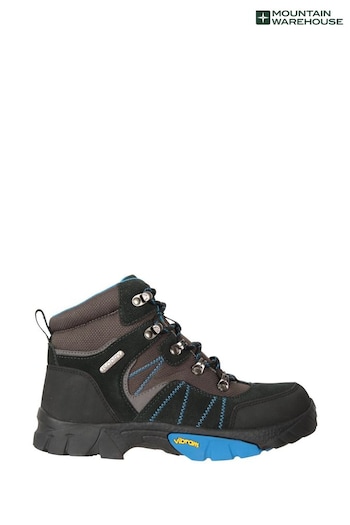 Mountain Warehouse Blue Youth Edinburgh Vibram Waterproof Walking Boots heeled (B57789) | £64