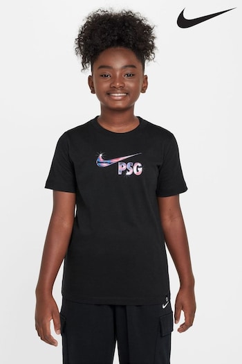 Nike Black PSG Swoosh Graphic T-Shirt (B57896) | £23