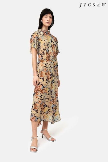 Jigsaw Multi Sheer Petal Crinkle Dress (B57987) | £195