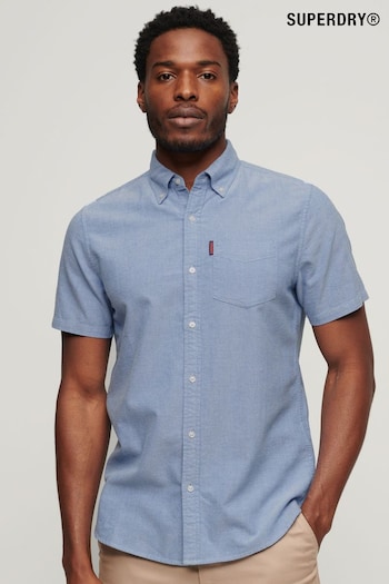 Superdry Blue Oxford Short Sleeve Shirt (B58100) | £45